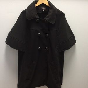 Luii black double breasted pea coat size XL